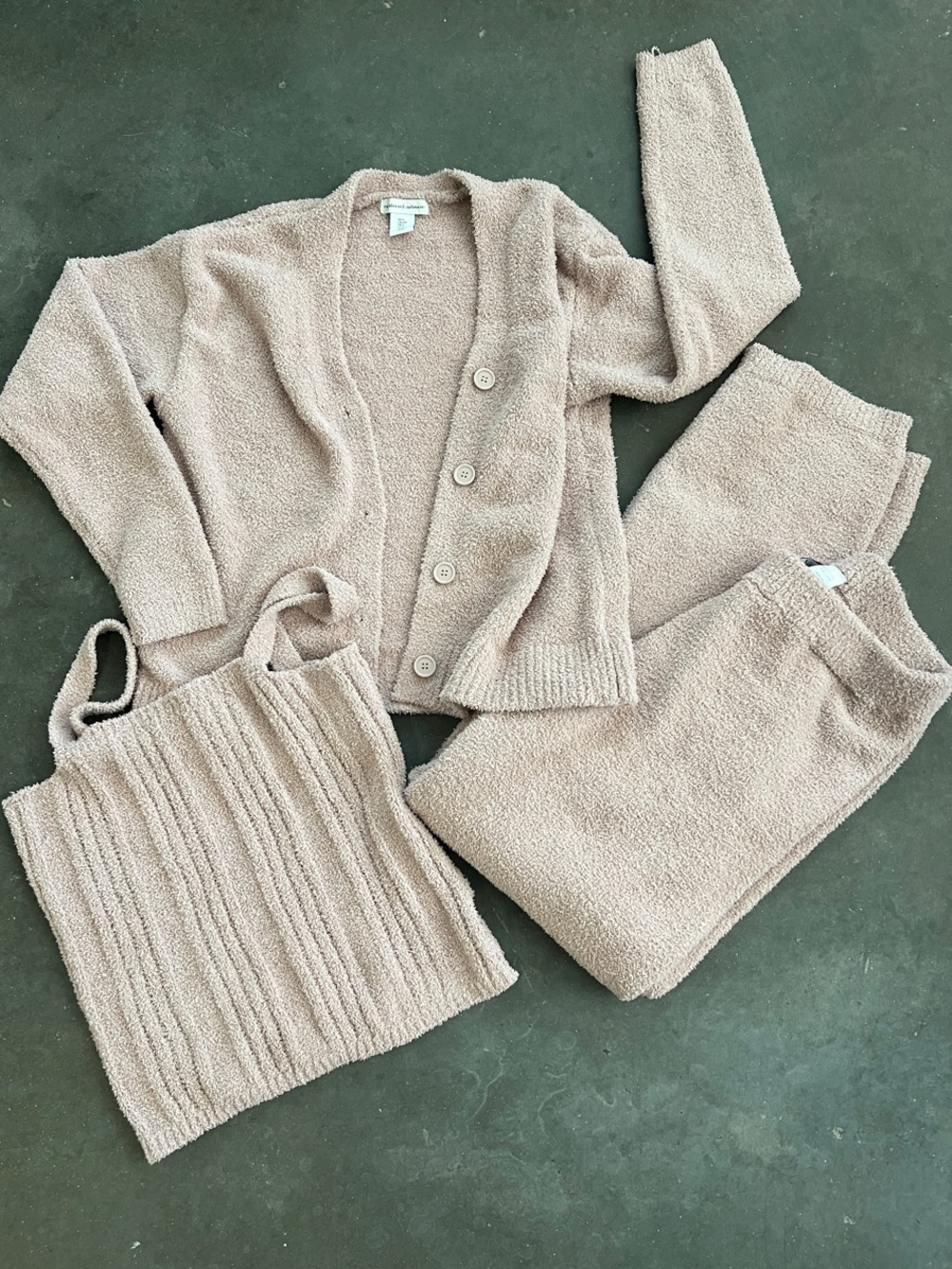 cupcakes & cashmere Blush Knit Cardigan, Cami & Pants Lounge Set